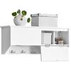 SoBuy Appendiabiti da parete Portachiavi da parete, Appendiabiti da ingresso Mensola pensile con 2 alette e 5 ganci Bianco 78x20x30 cm FHK24-W