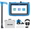 VEVOR Rilevatore di Perdite d'Acqua per Tubi, 1Hz-10000Hz, localizzatore di Perdite Touchscreen per Tubature Sotterranee da 5 m, con Sensore Centrale, 3 Aste di Ascolto, Cuffie e Custodia