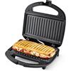YASHE Tostapane, Piastra per Toast, 750W Griglia elettrica e Sandwich, con Rivestimento Antiaderente, Temperatura Automatica, Indicatore LED, Manico Cool Touch