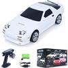 wheelfun LDRC 1/18 Rx7 RC Racing Car RWD Giroscopio Controllo Wireless Drift Veicoli LD1802 Sistema di Luce Motore Servo ESC (bianco)