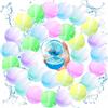 MOYKSRR 30 Pezzi Gavettoni Riutilizzabili, Palloncini Acqua Riutilizzabili, Silicone Colorato Bombe D'acqua, Bombe D'acqua a Riempimento Rapido per Spiaggia, Piscina e Giardino per Bambini e Adulti