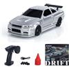 wheelfun 1/43 RC Drift Race Vehicle con Gyro Edition 4WD Ready to Go Mini auto da corsa telecomandata modello ad alta velocità per collezione regalo ragazzi (grigio argento)