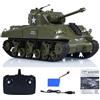 Wheelfun Henglong 1/30 RC Carro armato da combattimento Sherman M4A3 3841-01 2,4 G con torretta rotante a 320° a infrarossi