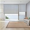 STORESDECO Tende a rullo per interni Giorno e Notte Premium cassonetto esclusiva e catenella in alluminio, di alta qualità, Tenda a rullo per interni Doppio strato Storesdeco 200 x 250 cm Argento Premium