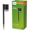 Philips LED Fyve Paletto Solare da Parete per Esterni, Luce Bianca Calda, 1.5W, IP44, Nero