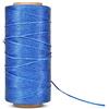 Flexzion Filo cerato, 260 metri, 0,8 mm, in poliestere 150D, per cucire pelle, rilegatura, cuciture, riparazione, perline e progetti fai da te (blu scuro)