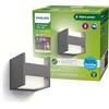 Philips Arbour LED Lampada da Parete, per Esterni, UltraEfficient, bidirezionale, Luce Bianca Calda, Illuminazione LED a risparmio energetico, Antracite