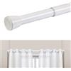 STORESDECO Asta per tende senza forare telescopica in metallo estensibile 28 mm montaggio a pressione resistente per tende armadi e bagno STORESDECO colore bianco 140-250 cm