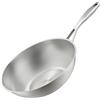 SILBERTHAL Wok acciaio inox 18/10 - Saltapasta 28 cm - Padella wok induzione - Pentola wok professionale