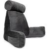 bananair - Cuscino da Lettura per Letto in Velluto Nuovo Modello - Fodera Sfoderabile e Lavabile - Morbido e Confortevole - Schienale con Braccioli e Seduta Ergonomica (Grigio)