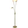 Lindby Piantana Lampada Da Terra LED Dorata, a Stelo con Braccio da Lettura Pavimento Alta Classica Retrò Vintage per Soggiorno Salone Divano Camera Letto 3 luci 180 cm