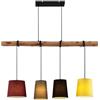 Lindby Lampada a sospensione in legno e tessuto, lampada con ramo di Lampadario Stile Rustico per Tavolo da Pranzo Isola Cucina o Taverna Camera Letto 4x E27