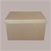 Lucgel baule con coperchio in cartoncino onda avana - scatola regalo natalizia elegante maxi - 490x340H340 mm - 2 pezzi -