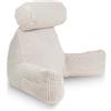 bananair - Cuscino da Lettura per Letto in Velluto a Coste Nuovo Modello - Fodera Sfoderabile e Lavabile - Morbido e Confortevole - Schienale con Braccioli e Seduta Ergonomica (Bianco Sporco)