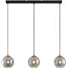 Lindby Lampadario a Sospensione Moderno 3 Sfere in Vetro Fumè, Luci E27 Sospeso Bolle per Cucina Sala da Pranzo Soggiorno Tavolo Ristorante Metallo 110 cm
