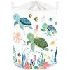 Clastyle Cesto Portabiancheria Animali Marini Cestino Portaoggetti Granchi Cesta Biancheria Genitori per Organizzare Giocattoli Vestiti, Tartaruga Verde, 36x45 cm