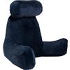 bananair - Cuscino da Lettura per Letto in Velluto Nuovo Modello - Fodera Sfoderabile e Lavabile - Morbido e Confortevole - Schienale con Braccioli e Seduta Ergonomica (Blu)