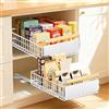 EOJDDPA Cassetto estraibile per cucina, 2 pezzi, sistema di cassetti Telescop con estrazione, senza foratura, fino a 25 kg, organizer per cassetti profondi, cassetto telescopico, bianco, 39,5 x 23,5 x 11 cm