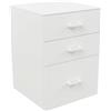Frankystar Lyra - Cassettiera Porta Stampante 3 Cassetti da Ufficio con Ruote in Legno MDF Bianco
