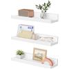 SONGMICS Mensole da Muro, Set da 3, Mensole da Parete, Larghezza di 38 cm, Mensole per Foto Decorazioni, Soggiorno Studio Bagno Cucina, Bianco Opaco LWS38WT
