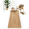 carpetfine Tappeto di Iuta Nele passatoia Beige 70x240 cm | Tappeto moderno per soggiorno e camera da letto