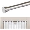 STORESDECO Asta per tende senza forare telescopica in metallo estensibile 28 mm montaggio a pressione resistente per tende armadi e bagno STORESDECO colore argento 70-120 cm