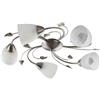 Lindby Romantica Plafoniera Led Soffitto, Lampadario Soggiorno Design Floreale Camera Da Letto Stile Antico Lampada 5 Luci E14 Decoro Foglie e Fiori Metallo Argento