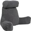 bananair - Cuscino da Lettura per Letto in Velluto a Coste Nuovo Modello - Fodera Sfoderabile e Lavabile - Morbido e Confortevole - Schienale con Braccioli e Seduta Ergonomica (Grigio)