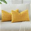 JOTOM Set Di 2 Fodere In Velluto a coste Morbido Solido Fodere Di Cuscino Decorativo Cuscino Fodere Per Cuscini Da Letto Per La Decorazione Della Casa Per Divano Camera Da Letto 40x60cm(Senape Gialla)