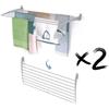 foxydry Fold, Stendibiancheria da parete, Stendino Verticale, Pieghevole da Interno e Esterno in Alluminio e Acciaio 118x50x50 cm (Grigio - Chiusura Verso il basso, 2x Fold 120)