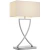 Lucande lampada da tavolo cromo, bianco, abat jour | lume da tavolo E27, Moderno, Tessuto, Tessile per Soggiorno, Camera da letto, Sala da pranzo