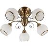Lindby Plafoniera 5 Luci Sfere in Vetro Ø 59 cm, Lampadario Soggiorno Ottone Anticato 5x E14 Lampada da Soffitto Camera Letto Sospensione Vintage per Classico Sala Pranzo