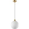 EKSED Lampada a Sospensione Moderna con Globo in Vetro Satinato, Attacco E27, Struttura in Ottone Anticato per Sala da Pranzo, Camera o Corridoio (25cm)