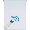 STORESDECO Tende a rullo per interni Oscuranti motorizzate tenda motorizzata Blackout elettrica in tessuto Isolamento termico con betteria e telecomando per finestre STORESDECO Bianco motorizzate 180x180 cm