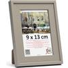 3-B - Cornice portafoto modello Salo in stile rustico, colore marrone caffè - 9 x 13 cm - con vetro acrilico