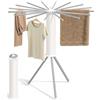 SONGMICS Stendibiancheria, Stendino Verticale, Pieghevole Portatile, Risparmia Spazio, Girevole, Estensibile, Lavanderia Balcone, 16 Bracci in Lega di Alluminio, Argento LLR531EW01