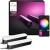 Philips Hue White and Color Ambiance Barra LED Smart Play, 2 pezzi, Kit Base con Lampada Smart e Alimentatore Incluso, Lampada LED Dimmerabile, Nero