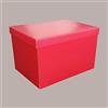 Lucgel baule con coperchio in cartoncino rossa effetto pelle - scatola regalo natalizia elegante -400x340H340 mm - 2 pezzi -