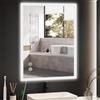 YOLEO Specchio Bagno con Luce LED Orientabile 3 Colori, 50x70 cm Specchio da Bagno con Presa di Corrente, Antiappannamento, Antideflagrante, con Interruttore Touch, Verticale/Orizzontale