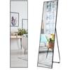 LIFEZEAL Specchio da Parete Lungo, Specchio ingresso Senza Carda Specchiera Rettangolare, 160 x 40 cm per Soggiorno, Camera da letto, Bagno, Moderno ed Elegante (nero)