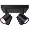 WiZ Faretto Smart LED Imageo WiFi, Base Quadrata, Luce Bianca o Colorata Dimmerabile, GU10, 4 x 5W, Nero, Tecnologia SpaceSense, Controllo Vocale (Alexa, Apple HomeKit, Google Home)