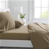 Corredocasa Completo Lenzuola in Purissimo Cotone 100% Tinta Unita, Manifattura Italiana di Alta qualità, per Un Letto Comfort Elegante e Duraturo (Beige, Matrimoniale)