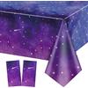 QUERICKY 2 pezzi tovaglie galassia spaziale, forniture copritavolo notte stellata, 130x220cm copritavolo galassia per decorazioni festa tema galassia spaziale, decorazione compleanno tema spazio esterno