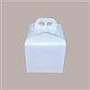 Lucgel Scatola Astuccio Porta Panettone Alto in Carta Garfica Pelle Bianco 20x20H18cm - 10 pezzi -
