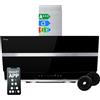 KKT KOLBE Cappa aspirante 90 cm | Cappa Cucina Inclinata | acciaio inossidabile | vetro nero | WiFi | auto spegnimento | Illuminazione LED RGBW | Operazione di tocco | HERMES9005SM