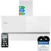 KKT KOLBE Cappa aspirante 90 cm | Cappa Cucina Inclinata | acciaio inossidabile | vetro bianco | WiFi | auto spegnimento | Illuminazione LED RGBW | Operazione di tocco | EASY9005WM