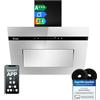 KKT KOLBE A+++ Cappa aspirante 60 cm 782 m³/h Ricircolo e aspirazione Senza testa A parete | Nero, vetro a specchio | Arresto automatico | App WiFi Smart WLAN | SensorTouch | Illuminazione LED RGBW |