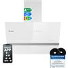 KKT KOLBE Cappa aspirante 60 cm | Cappa Cucina Inclinata | acciaio inossidabile | vetro bianco | WiFi | auto spegnimento | Illuminazione LED RGBW | Operazione di tocco | EASY6005WM