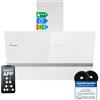 KKT KOLBE Cappa aspirante 80 cm/Cappa Cucina Inclinata/acciaio inossidabile/vetro bianco/WiFi/auto spegnimento/Illuminazione LED RGBW/Operazione di tocco / EASY8005WM