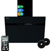 KKT KOLBE Cappa aspirante 60 cm | Cappa a Parete | Acciaio Inossidabile | Vetro Nero | WiFi | auto spegnimento | Illuminazione LED RGBW | Operazione di tocco | STYLE6005SMAO